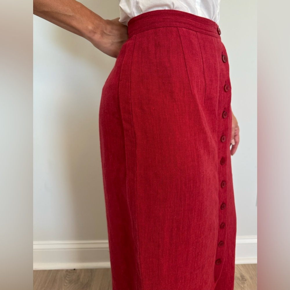“Cherry cola” Linen/hemp Pencil Skirt